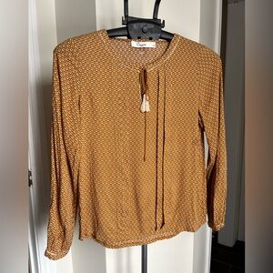 Carminn Paris Women's Mustard Patterned Blouse